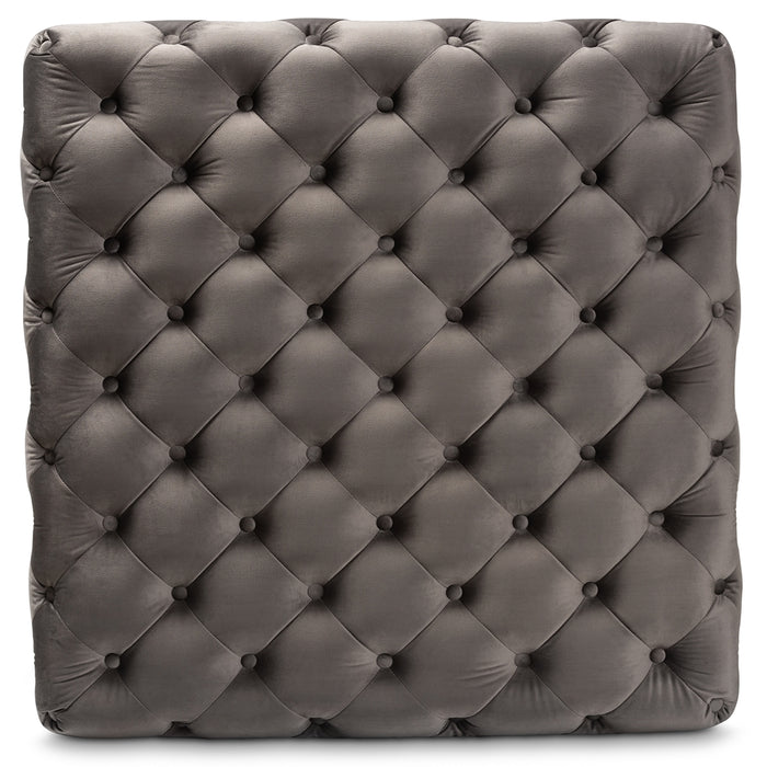 Verene Grey  Square Tufted Ottoman - Cool Stuff & Accessories