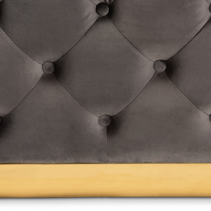 Verene Grey  Square Tufted Ottoman - Cool Stuff & Accessories