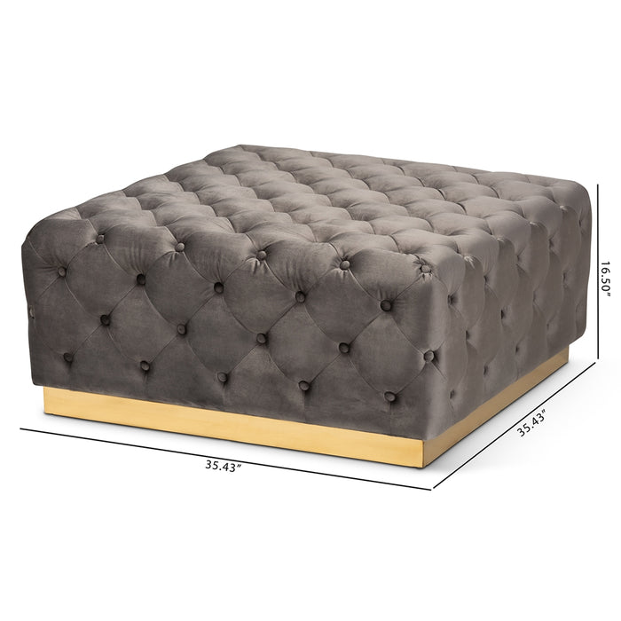 Verene Grey  Square Tufted Ottoman - Cool Stuff & Accessories