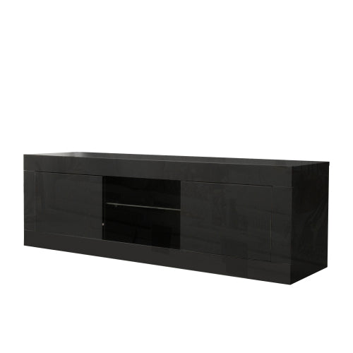 Tv Cabinet With Color Changing Light Strip/Black