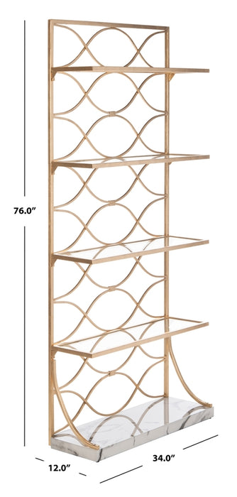 Spano 4 Glass Tier Marble Base Etagere - Cool Stuff & Accessories