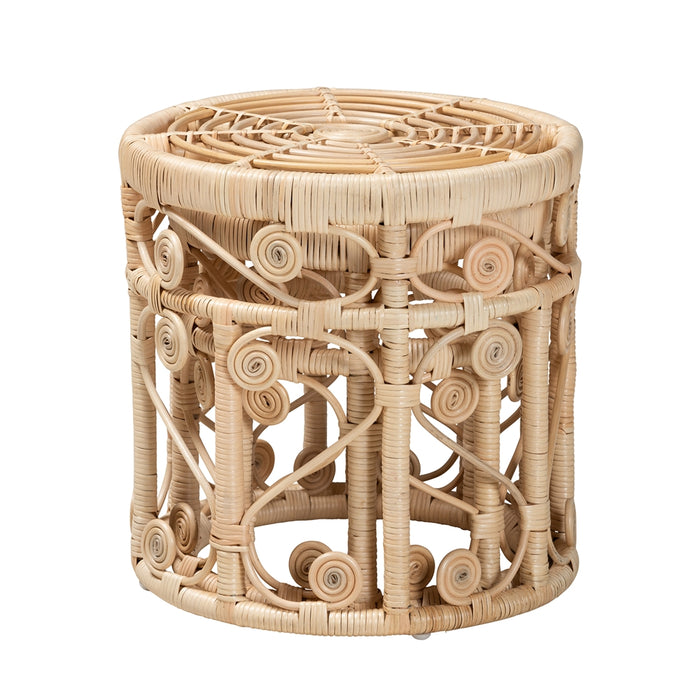 Bowie Bohemian Rattan  2 Piece Nesting End Table Set