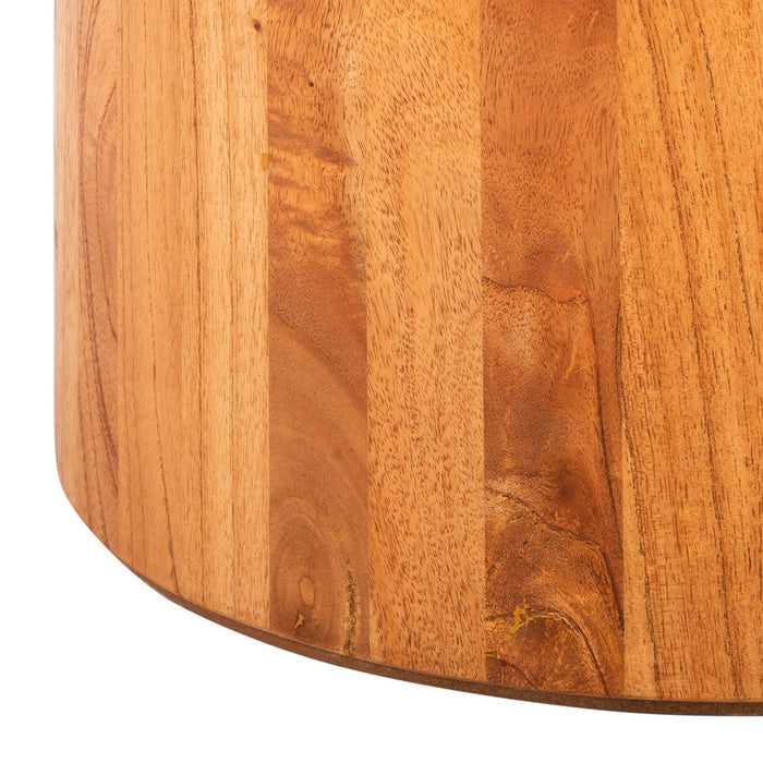 Devin Round Pedestal Coffee Table/ Natural Brown
