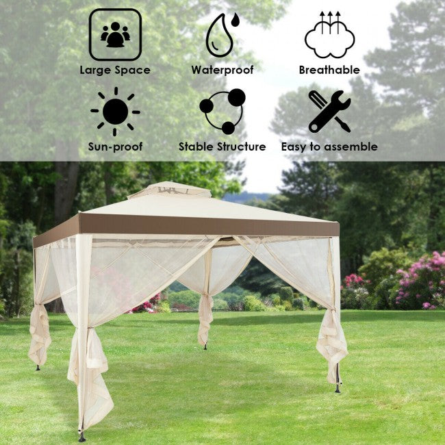 Canopy Gazebo Tent Shelter Garden Lawn Patio with Mosquito Netting