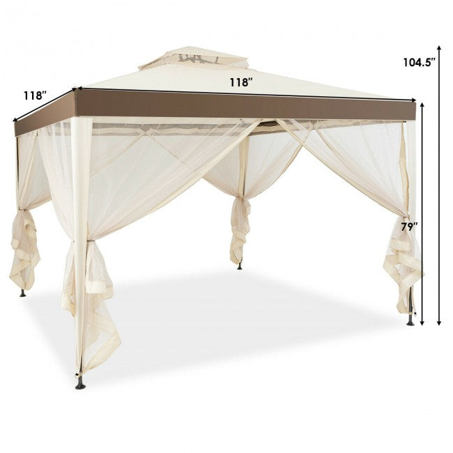 Canopy Gazebo Tent Shelter Garden Lawn Patio with Mosquito Netting