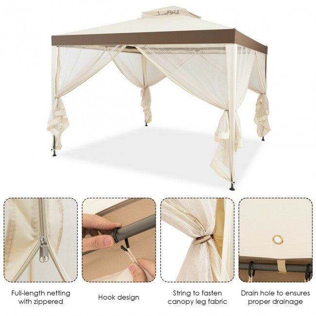 Canopy Gazebo Tent Shelter Garden Lawn Patio with Mosquito Netting