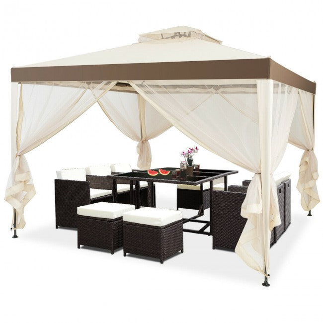 Canopy Gazebo Tent Shelter Garden Lawn Patio with Mosquito Netting