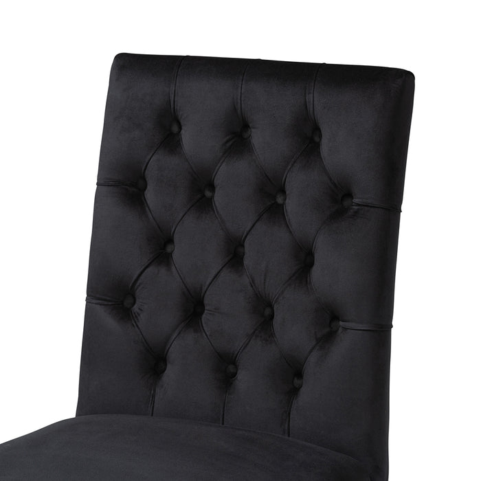 Caspera 2 Piece Dining Chair Set/Black Velvet