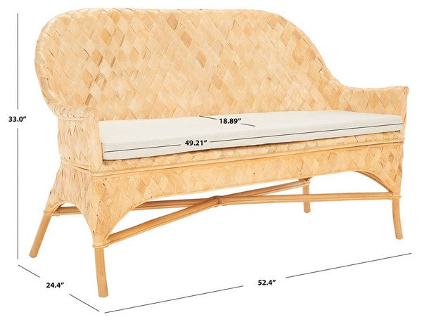 Chorus Woven Sofa Bench/Natural White
