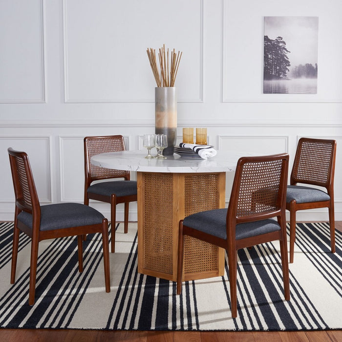 Danez Cane Dining Table/Faux White - Cool Stuff & Accessories