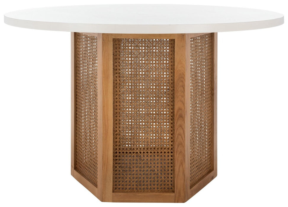 Danez Cane Dining Table/ White Top Natural Base - Cool Stuff & Accessories