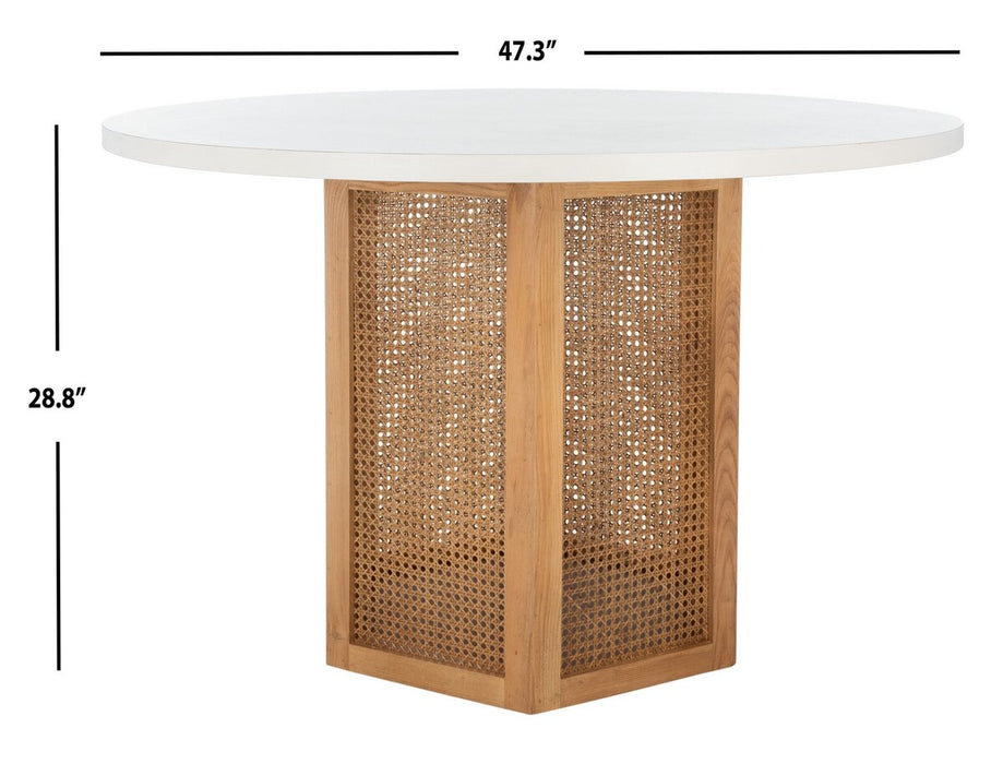 Danez Cane Dining Table/ White Top Natural Base - Cool Stuff & Accessories