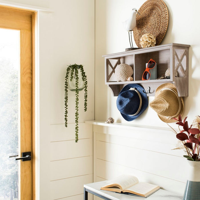Darcey Hanging Storage Wall Rack/Grey