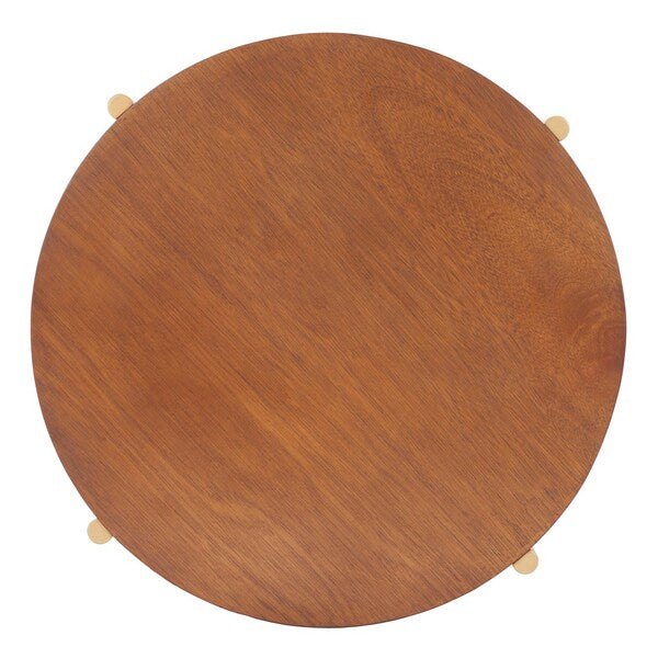 Diangela Round Coffee Table/Natural Gold
