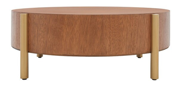 Diangela Round Coffee Table/Natural Gold