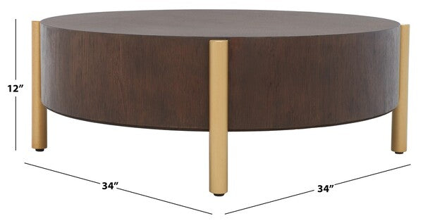 Diangela Round Coffee Table/Dark Oak
