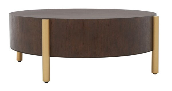 Diangela Round Coffee Table/Dark Oak