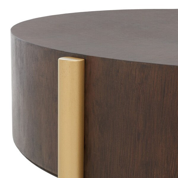 Diangela Round Coffee Table/Dark Oak