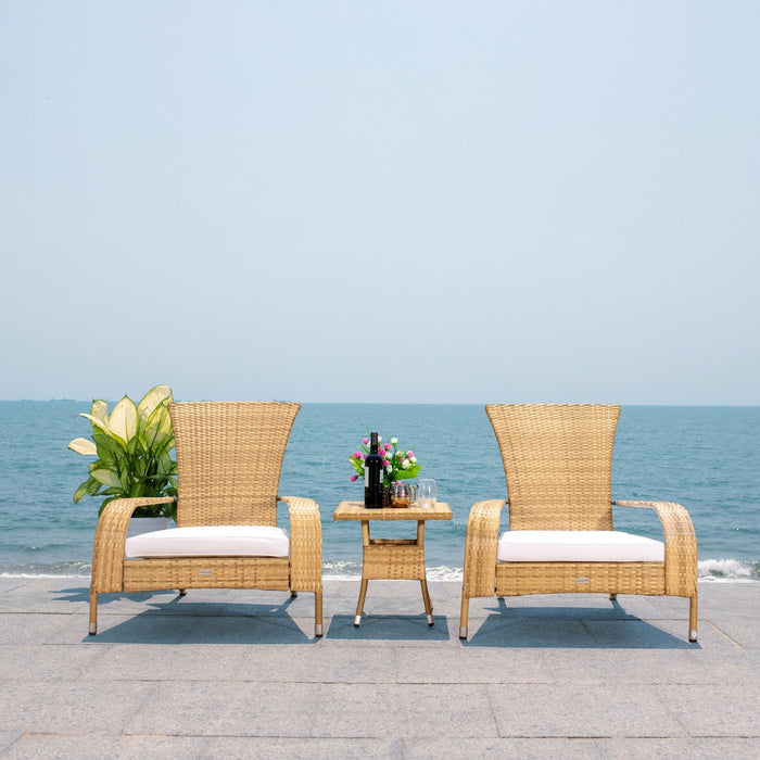 Edna 3pc Lounge Set/Natural /White Cushion
