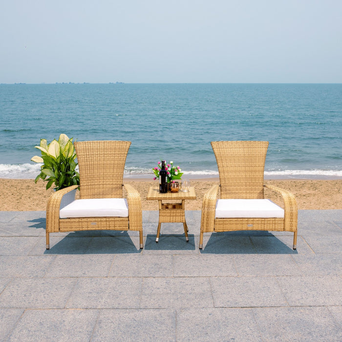 Edna 3pc Lounge Set/Natural /White Cushion