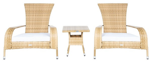 Edna 3pc Lounge Set/Natural /White Cushion