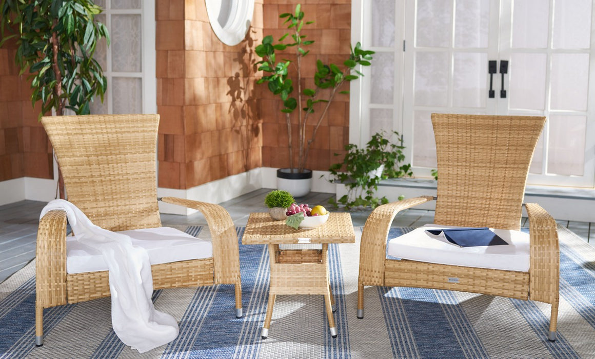 Edna 3pc Lounge Set/Natural /White Cushion