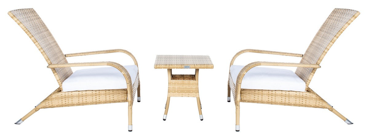 Edna 3pc Lounge Set/Natural /White Cushion