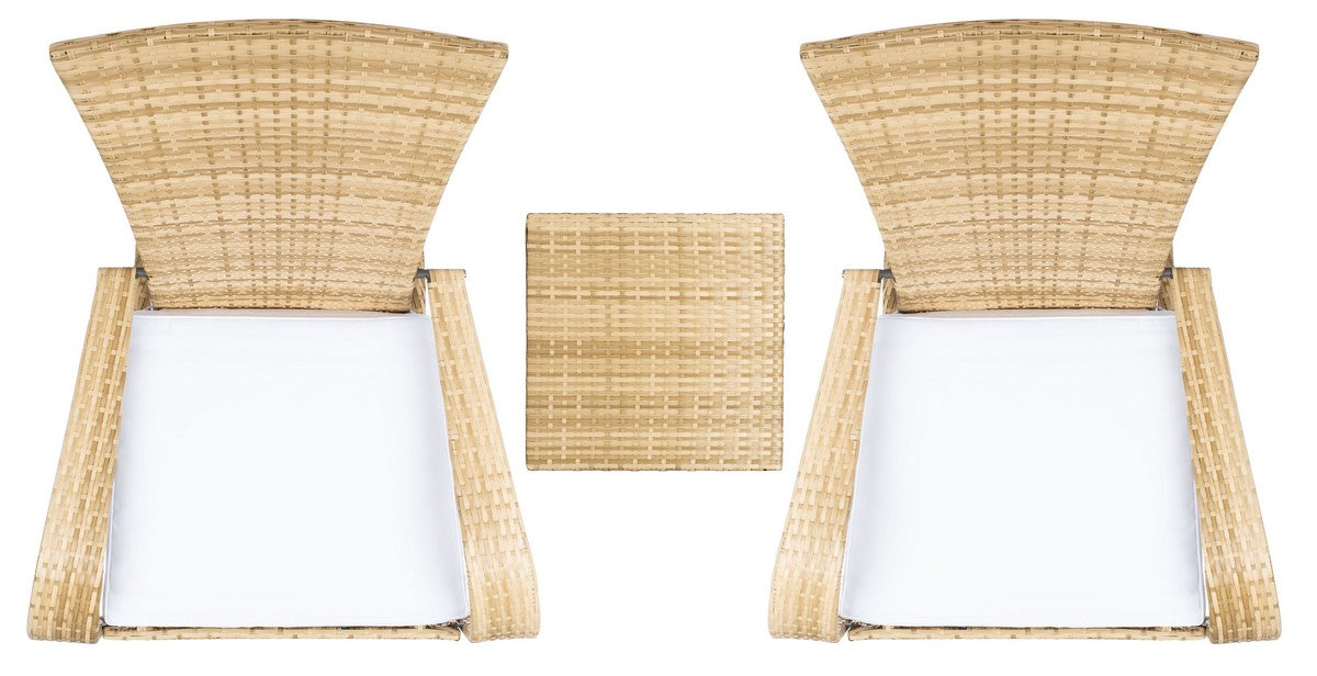 Edna 3pc Lounge Set/Natural /White Cushion