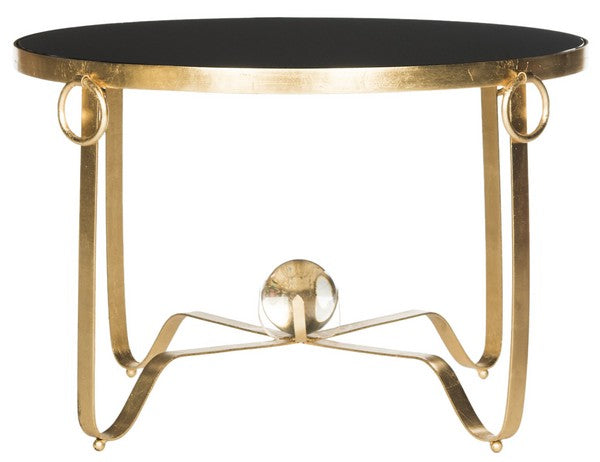 Elisha Gold Leaf Round Coffee Table - Glass Ball