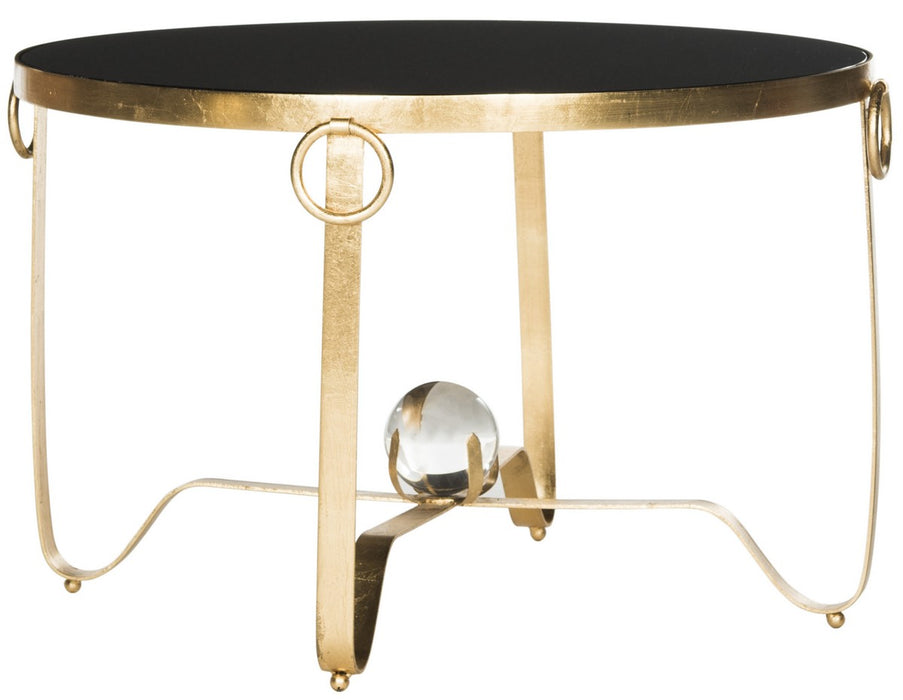 Elisha Gold Leaf Round Coffee Table - Glass Ball