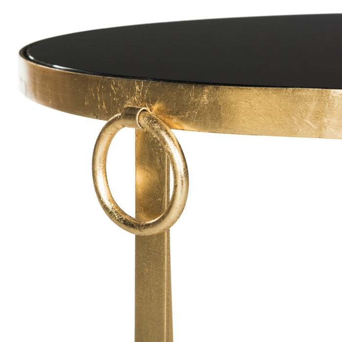 Elisha Gold Leaf Round Coffee Table - Glass Ball
