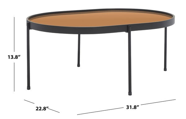 Emmerich Mirrored Coffee Table/Rose Gold/Matte Black