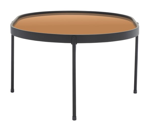 Emmerich Mirrored Coffee Table/Rose Gold/Matte Black