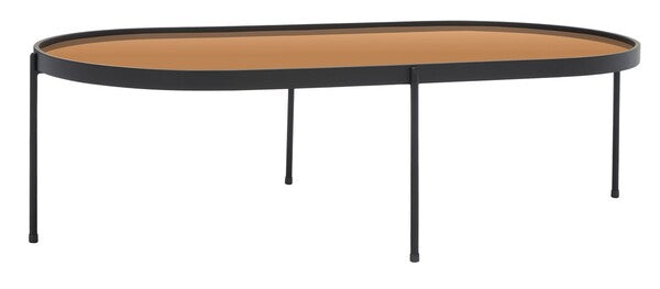 Emmerick Mirrored Coffee Table/Rose Gold/Matte Black