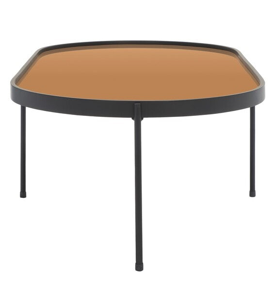 Emmerick Mirrored Coffee Table/Rose Gold/Matte Black