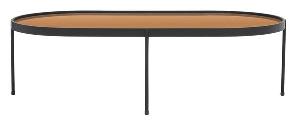 Emmerick Mirrored Coffee Table/Rose Gold/Matte Black