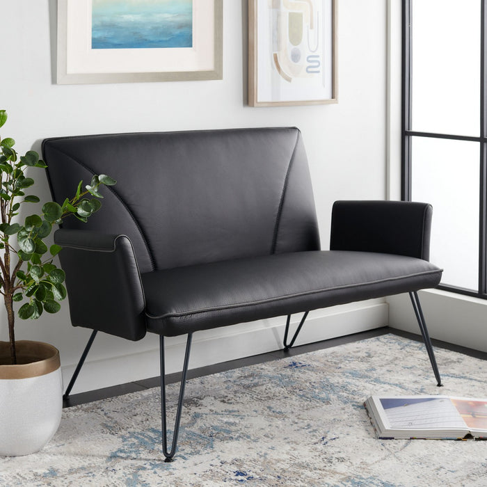 Johannes Mid Century Modern Leather Settee