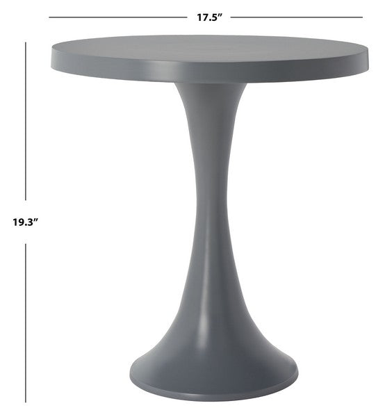 Galium Aluminum Round Top Side Table/Dark Grey
