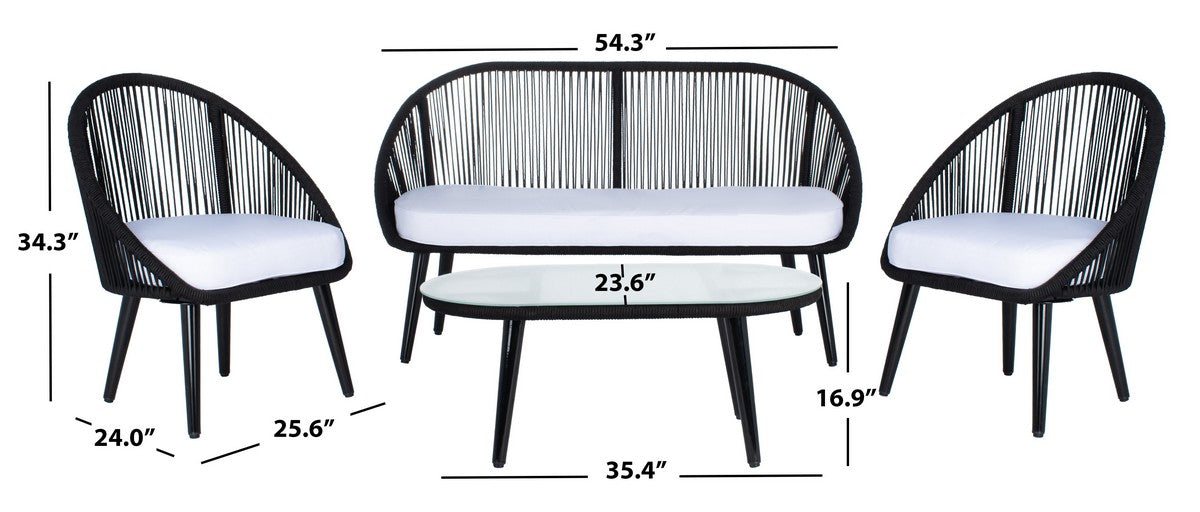 Halcott 4pc Living Set/Grey White