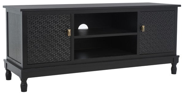 Halton 2 Door 1 Shelf Media Stand/ Black