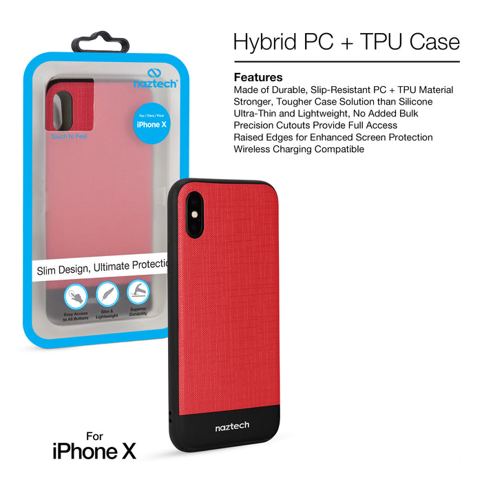 Hybrid Texture Series Case for iPhone X/XS  Red - Cool Stuff & Accessories