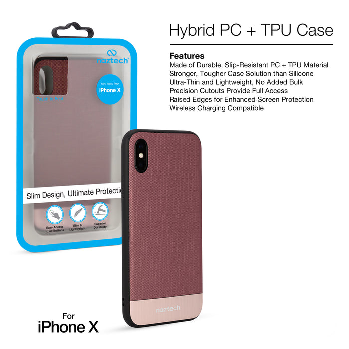 Hybrid Texture Series Case for iPhone X/XS Rose Gold - Cool Stuff & Accessories