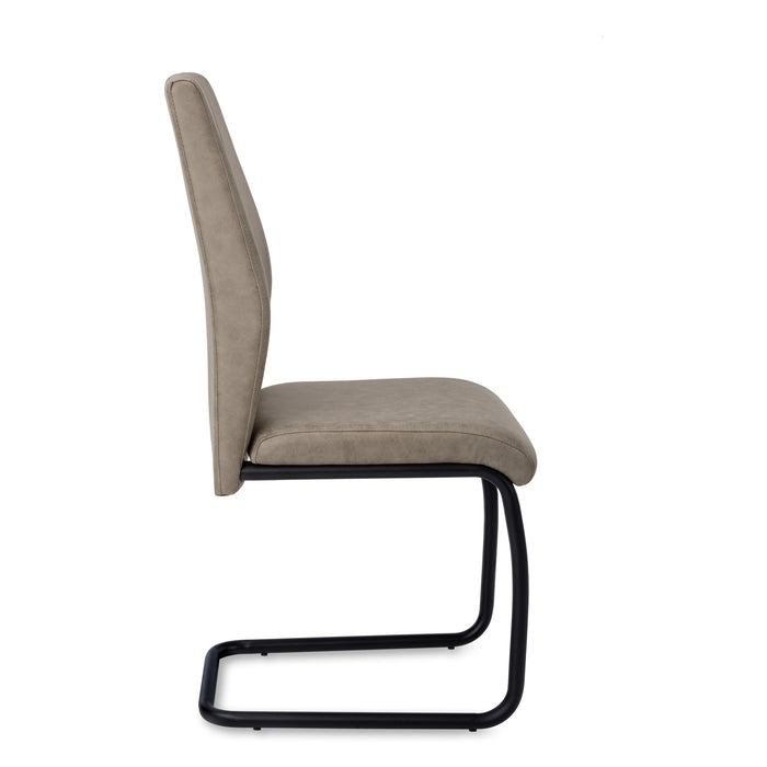 Set Of 2 Dining Chair /Taupe and Black Finish