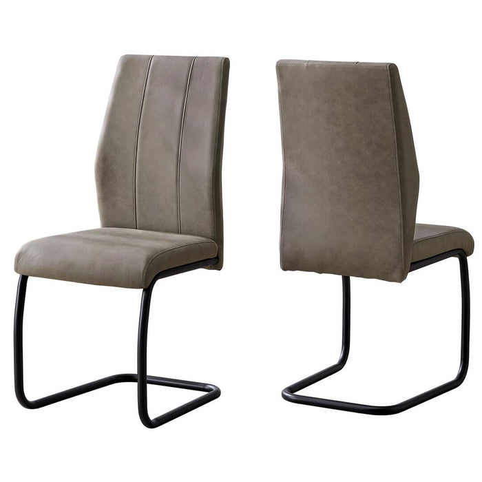Set Of 2 Dining Chair /Taupe and Black Finish