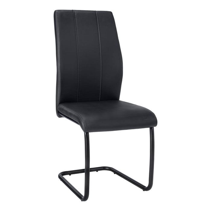 Set of 2 Leather Dining Chair/Black