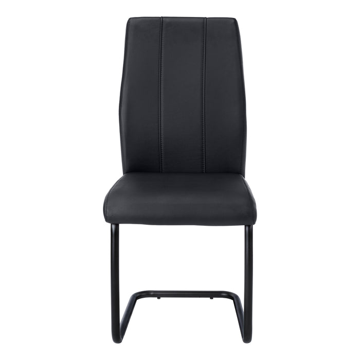 Set of 2 Leather Dining Chair/Black