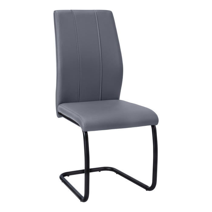 Set of 2 Leather Dining Chair/Grey