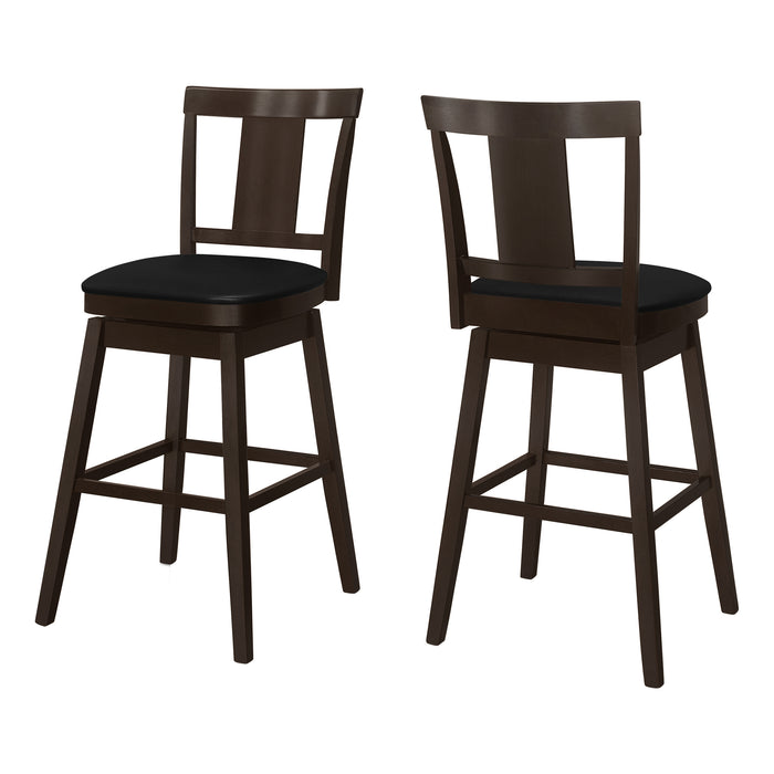 Set Of Two Swivel Bar Height Bar Stools/Espresso