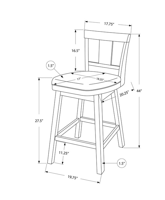 Set Of Two Swivel Bar Height Bar Stools/Espresso