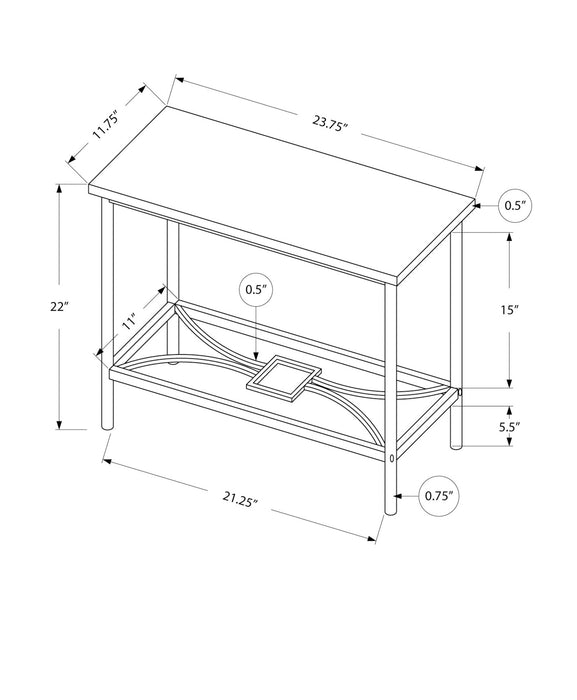 Accent Table In Marble/Black